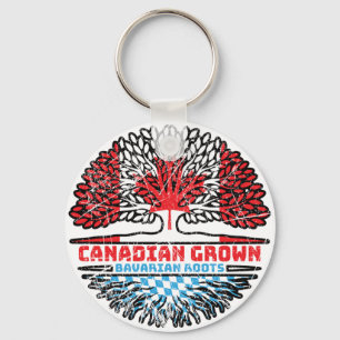 Porte-clés Bavière Bavière Canadian Canada Arbre Drapeau
