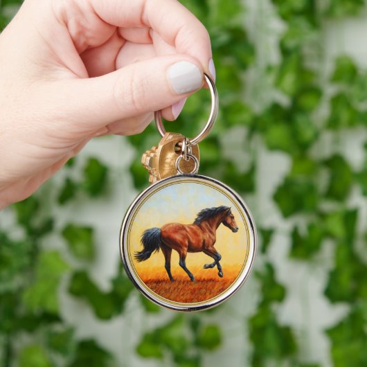 Porte-clés Bay Horse Galloping (Main)