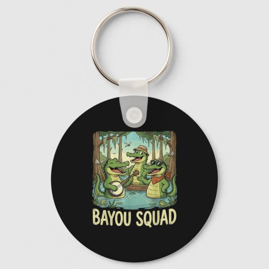 Porte-clés Bayou Squad Louisiana Alligator Retro Wildlife Tra (Recto)