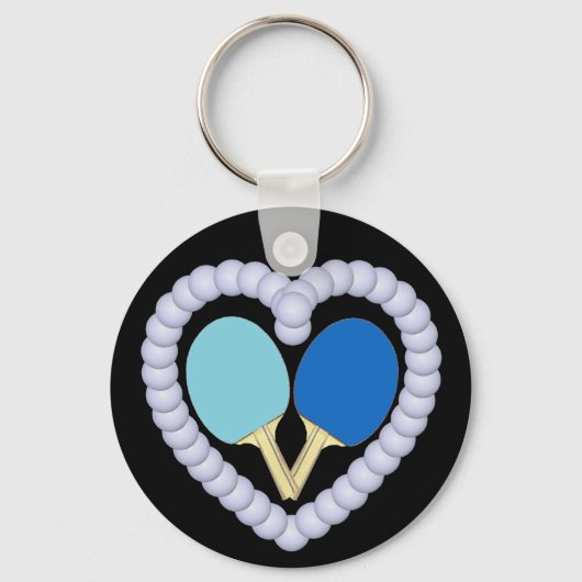 Porte-clés BB Ping Pong Paddle Heart (Recto)