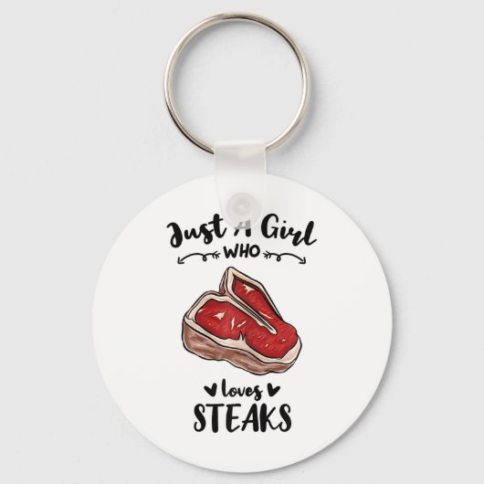 Porte-clés Bbq Juste Une Fille Qui Aime Le Steak (Recto)
