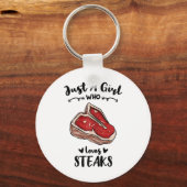 Porte-clés Bbq Juste Une Fille Qui Aime Le Steak (Recto)