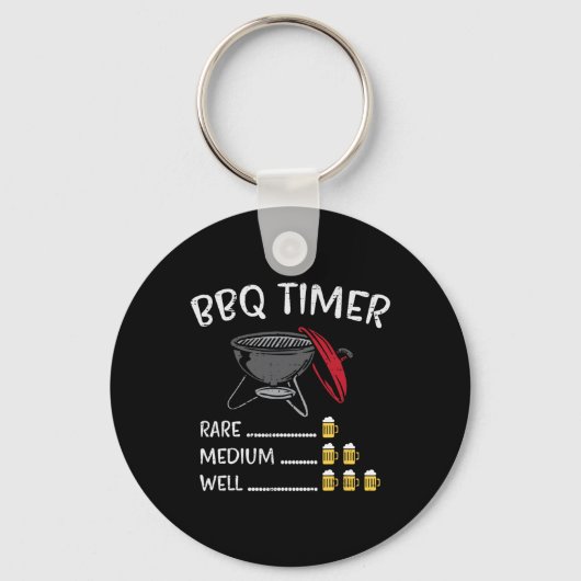 Porte-clés Bbq Timer Beer Funny Byrbecue Grill Grill Boisson (Recto)