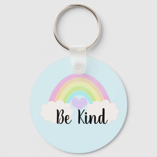 Porte-clés Be Kind Pastel Aquarelle Rainbow (Recto)