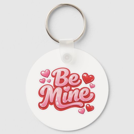 Porte-clés Be Mine" Glossy Heart Keychain (Recto)