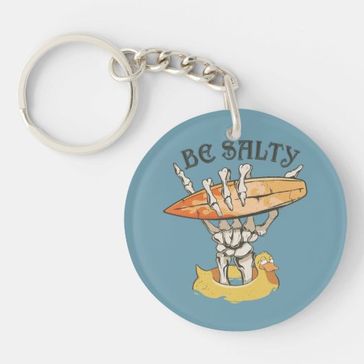Porte-clés Be Salty Skeleton & Surboard (Devant)