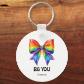 Porte-clés Be You Pride - Rainbow Coquette Bow Customisé (Verso)