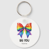 Porte-clés Be You Pride - Rainbow Coquette Bow Customisé (Verso)