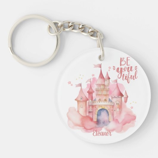 Porte-clés Be-You-Tiful Palace in Pink Cloud personnalisable (Devant)