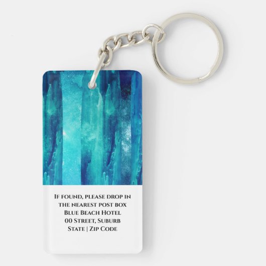 Porte-clés Beach bleu mer mer vagues hôtel complexe (Dos)