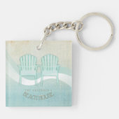 Porte-clés Beach House Adirondack Chaises Aqua Blue ID623 (Dos)