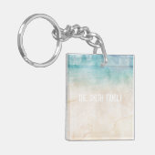 Porte-clés Beach House Keys Nom de famille Aquarelle Souvenir (Devant gauche)