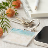 Porte-clés Beach House Keys Nom de famille Aquarelle Souvenir (Devant Droit)