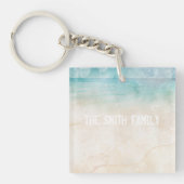Porte-clés Beach House Keys Nom de famille Aquarelle Souvenir (Devant)