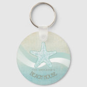 Porte-clés Beach House Nautical Starfish Aqua Blue ID623 (Verso)