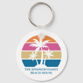 Porte-clés Beach House Palm Tree Cute Tropical Island Custom (Recto)