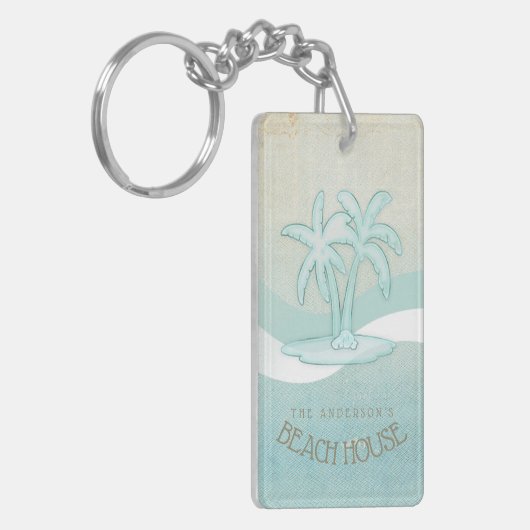 Porte-clés Beach House Palm Trees Aqua ID623 (Devant gauche)