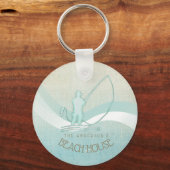 Porte-clés Beach House Pêcheur nautique Aqua Blue ID623 (Recto)