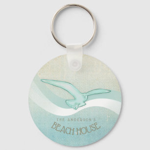 Porte-clés Beach House Seagull Aqua Blue ID623