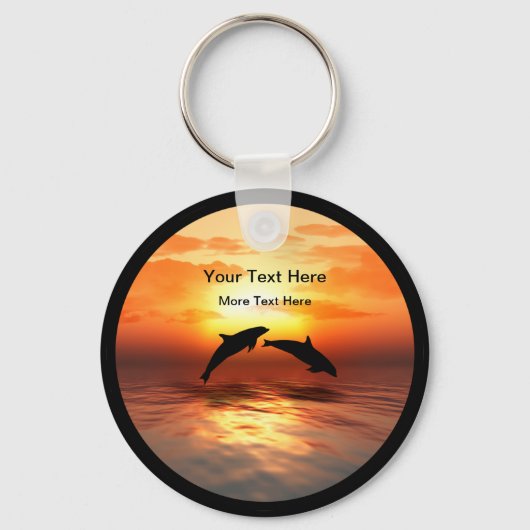 Porte-clés Beach Nature Dolphins Sunset Message Keychains (Recto)