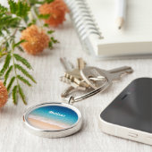 Porte-clés Beach Shoreline Custom Name (Côté)