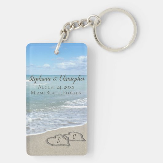 Porte-clés Beach Wedding Hearts (Dos)