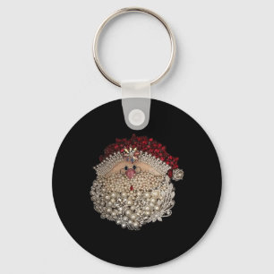 Porte-clés Bead Noël Père Noël Star-gemstone-White-Xmas