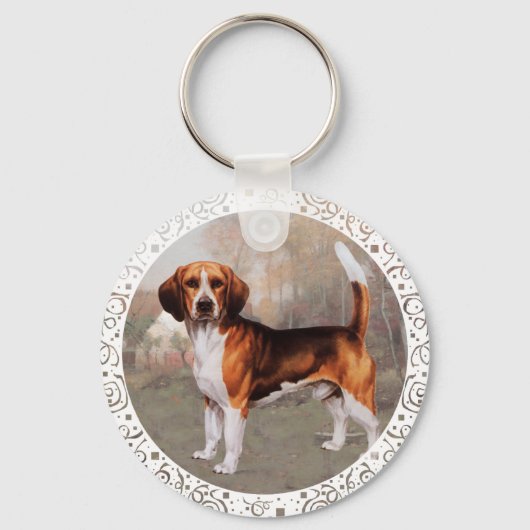 Porte-clés Beagle dans le cadre du pays (Recto)