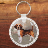 Porte-clés Beagle dans le cadre du pays (Recto)