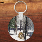Porte-clés Beagle Dans Le Porte - clé De Neige (Recto)