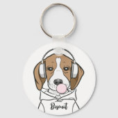 Porte-clés Beagle de refroidissement avec Bubblegum mignon ch (Recto)