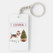 Porte-clés Beagle drôle Chien de Noël avec arbre (Dos)
