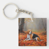 Porte-clés Beagle en automne Leaves automne Inspire (Devant)