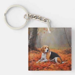 Porte-clés Beagle en automne Leaves automne Inspire