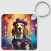Porte-clés Beagle en costume vibrant (Dos)