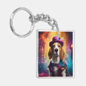 Porte-clés Beagle en costume vibrant (Devant gauche)