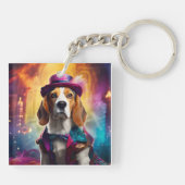 Porte-clés Beagle en costume vibrant (Dos)