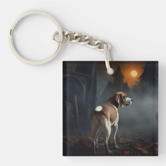 Porte-clés Beagle Halloween effrayant (Devant)