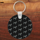 Porte-clés Beagle Hound Chien Silhouette Jaune & Grille Noire (Verso)