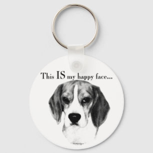 Porte-clés Beagle Joyeux Visage; Joyeux Beagle; Beagle grinch