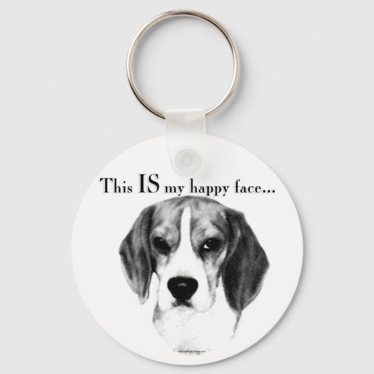 Porte-clés Beagle Joyeux Visage; Joyeux Beagle; Beagle grinch (Recto)