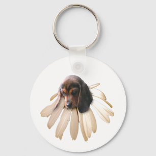 Porte-clés Beagle Keychain (White Flower)