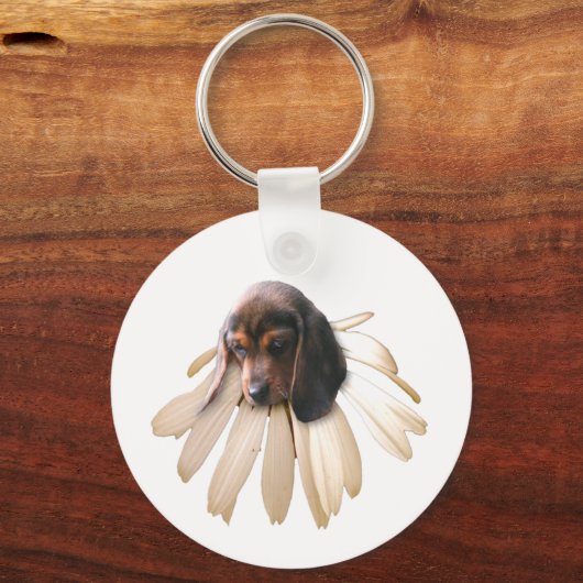 Porte-clés Beagle Keychain (White Flower) (Verso)