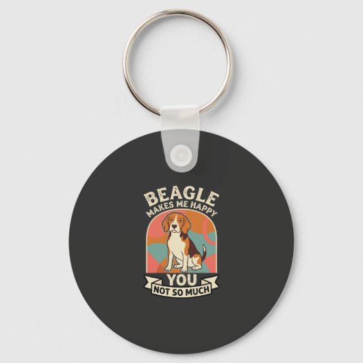 Porte-clés Beagle Me Rend Heureux Vous Pas Tellement Chien (Recto)