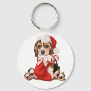 Porte-clés Beagle Noël Puppy