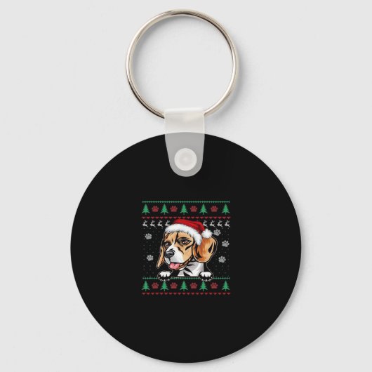 Porte-clés Beagle Noël Super Chien Xmas Supersize T-Shirt (Recto)