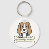 Porte-clés Beagle personnalisé (Recto)