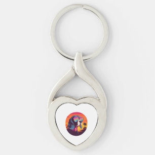 Porte-clés Beagle Sunset Arrière - plan Chemise, maman Beagle