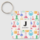 Porte-clés Beakers et flacons Fun Science Motif Monogramme (Recto)