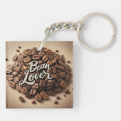 Porte-clés Bean Lover Fèves de café esthétique (Dos)